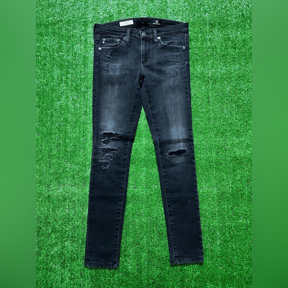 Adriano Goldschmied The Legging Ankle Super Skinny Distressed Jeans Sz 26
